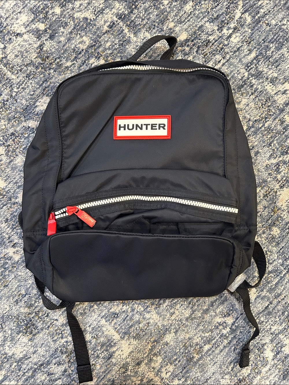 Hunter Black Backpack with Red Accents